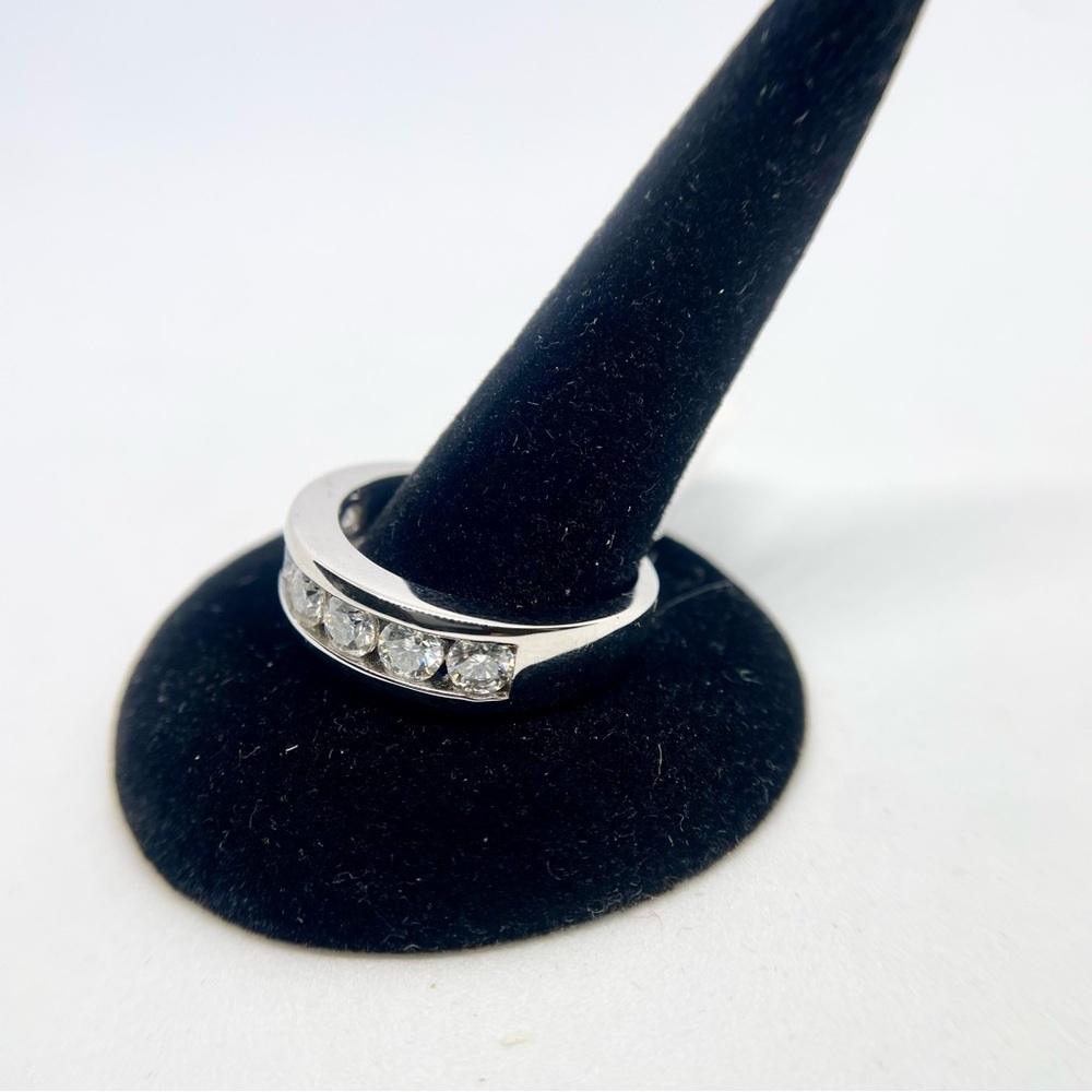 Mens 7 Stone Moissanite Band Anniversary Ring Wedding Band 925 18K GRA - Picture 5 of 10